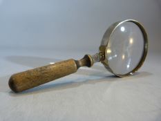 Turned wooden handled magnifying glasses