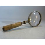 Turned wooden handled magnifying glasses