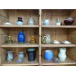 Collection of Studio pottery Jugs and Tankards - to include names such as Dicker, Glenny etc