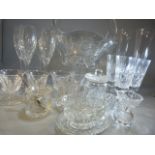 Collectable Edinburgh crystal glassware - to include Champagne flutes, bowls and Rose bowls.