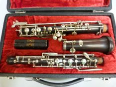 Cased Evette Buffet Of Paris Oboe stamped 'Evette & Schaeffer'