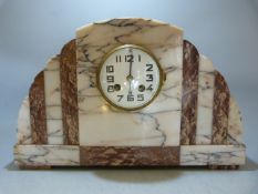 Art Deco french coloured mantle clock