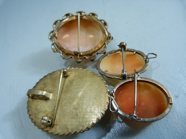 Four Cameo Brooches - Three marked for Continental silver and one similar Pinchbeck (4) - Image 5 of 5