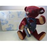 Steiff Teddy Sommelier 37 Alpaca Bordeaux with original box and packaging