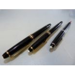 Three Mont Blanc Pens A/F - Serial numbers - EZ2063882, VL2540838 and BX2107905