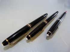 Three Mont Blanc Pens A/F - Serial numbers - EZ2063882, VL2540838 and BX2107905