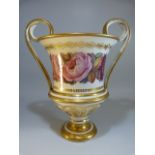 Late 19th Century Campana - shaped vase in the Royal Worcester style. Gilded marks to base JC