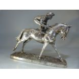 Hallmarked silver Race horse trophy - D. Geenty resin with silver overlay. By Camelot Silverware