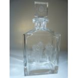 An Antony Osborn limited edition Glass decanter trophy from Goodwood Races 1988.