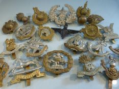 Selection of 21 various cap badges