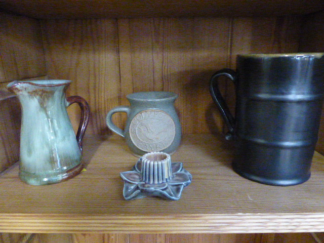 Collection of Studio pottery Jugs and Tankards - to include names such as Dicker, Glenny etc - Image 5 of 7