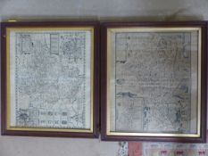 Two antique maps - Framed and glazed of Devonshire and Dorsetshyre