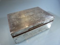 Silver cigarette box lined with cedar Birmingham 1962 by Poston Products Ltd total weight 382g (