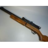 A .22 pump action Sharp Innova air rifle with 4 X 20 scope (rifle as found) Note: Purchaser must