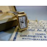 9ct cased Rotary Ladies watch with rolled gold expanding bracelet in original box with receipt (