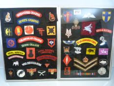 Over 30 cloth military insignia items for various regiments