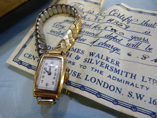 9ct cased Rotary Ladies watch with rolled gold expanding bracelet in original box with receipt ( - Image 2 of 5