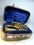 Lark brass cornet 'Shanghai, China' M4045 with original case