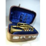 Lark brass cornet 'Shanghai, China' M4045 with original case