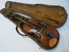 20th Century Violin Antonius Stradivarius cremona facibat 1690. In Leather mounted case with