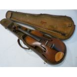 20th Century Violin Antonius Stradivarius cremona facibat 1690. In Leather mounted case with
