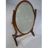 Edwardian Rosewood toilet mirror with bone decoration to frame