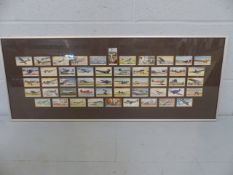 Framed set of Players Cigarette Cards - planes