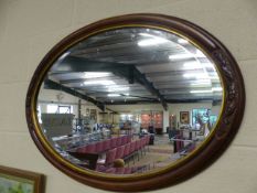 Wooden framed antique mirror