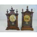 Two oak cased mantle clocks