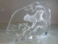 Glass ornament of a lynx by Royal Krona