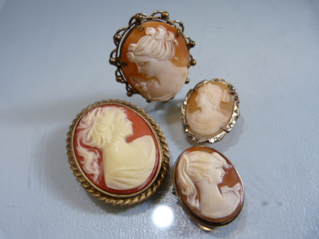 Four Cameo Brooches - Three marked for Continental silver and one similar Pinchbeck (4) - Image 2 of 5