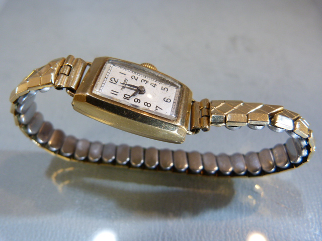 9ct cased Rotary Ladies watch with rolled gold expanding bracelet in original box with receipt ( - Image 4 of 5