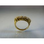 18ct yellow gold five stone diamond ring of approx 1.2pts