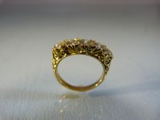 18ct yellow gold five stone diamond ring of approx 1.2pts