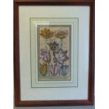 Botanical Lithograph cutting from a book. Depicting tulip flowers, framed and glazed