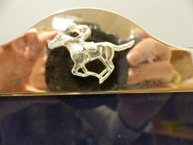 RACING - A Derek Burridge of London hallmarked Silver photo frame with silver horse finial to top. - Image 6 of 8