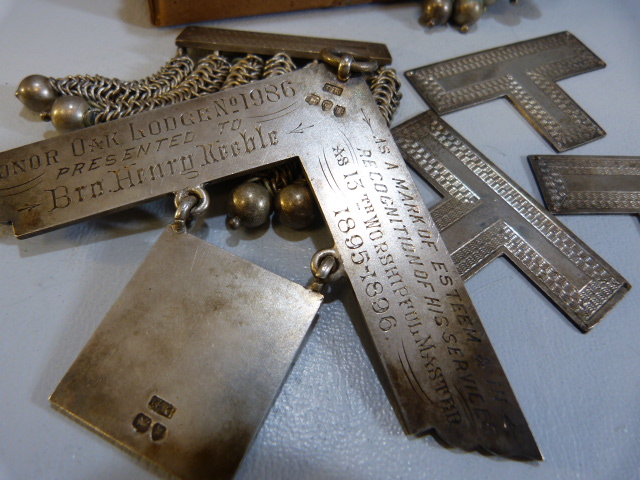 Masonic Silver Medal by George Kenning & Son c.1895 approx weight 74.7g - along with relating silver - Image 7 of 8