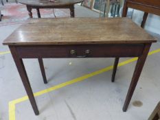 Georgian mahogany hall table with faux drawer