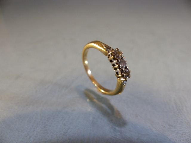 Three stone Diamond ring size I.5 - Image 8 of 9