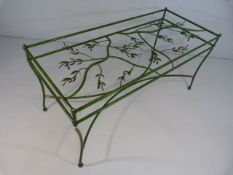 Rectangular wrought iron garden table with olive branches intertwining throughout (No Glass Top)