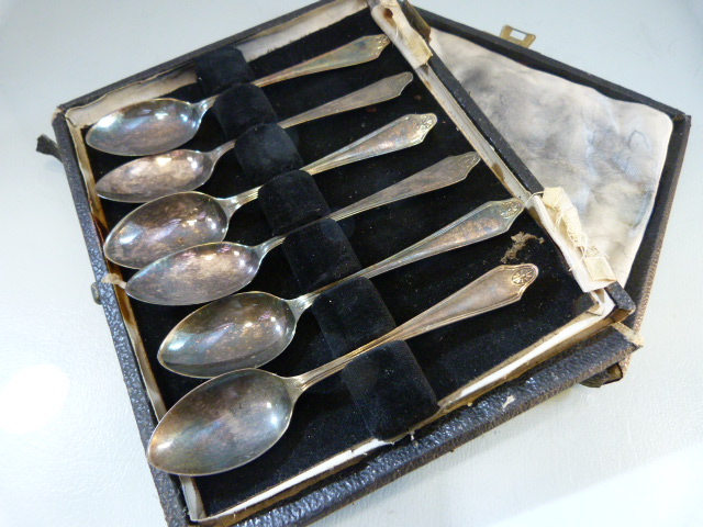 Set of six silver teaspoons