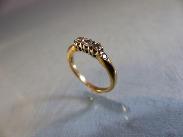 Three stone Diamond ring size I.5 - Image 5 of 9