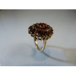 1970's vintage Garnet cluster dress ring.