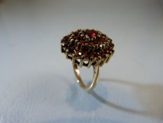 1970's vintage Garnet cluster dress ring.