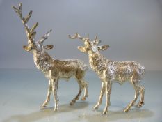 Pair of Cold Painted lead stags A/F