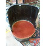 Vintage oak barrell converted to a tub chair