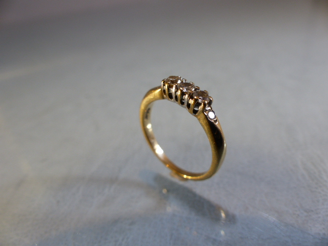 Three stone Diamond ring size I.5 - Image 6 of 9