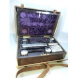 Ecclesiastic Interest - 19th Century Rosewood Dressing box with campaign brass handle to top of