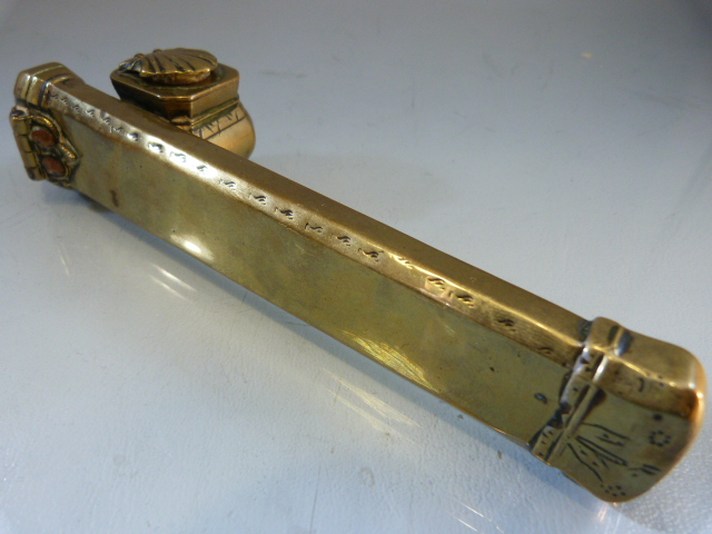 Turkish style brass pen and ink holder - Image 7 of 9
