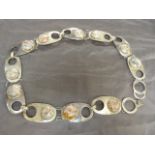 CONTEMPORARY ‘STERLING’ Silver 1960’s Fashion Belt (Designer Unknown). The eleven oval links of